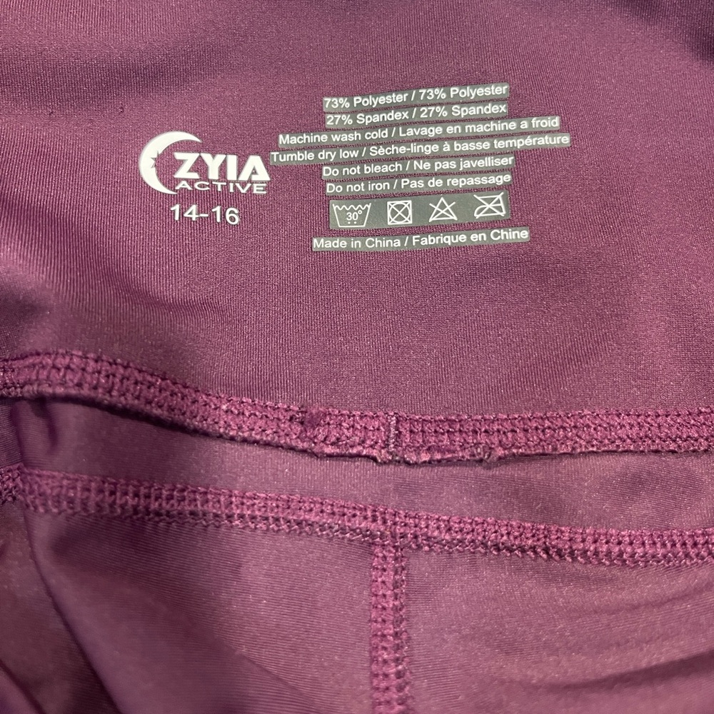 Zyia Active Plum Pocket Capri Leggings High-Rise Women’s Size 14/16 - Picture 7 of 9